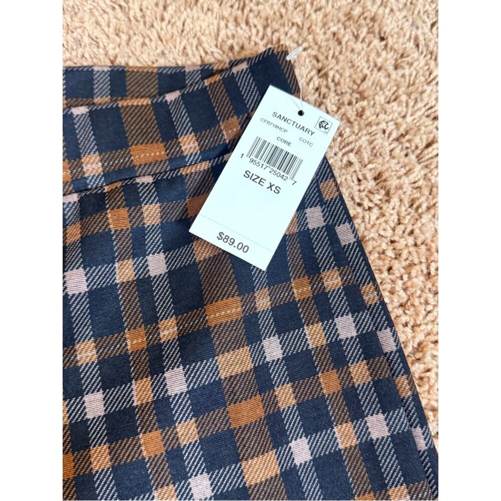 Sanctuary Plaid Pull On Waistband Women’s Career Pants Size XS Stretchy Unique - Picture 10 of 10